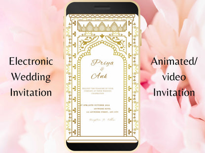 Indian Wedding Invitation, Desi Card Invite, Muslim E-Card, Animated Digital, Electric Wedding Card, South Indian Wedding. WEI27