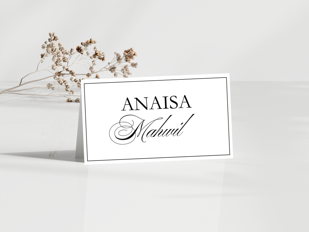 Wedding Menu & Thank You Template | Editable Canva Place Card. WI215