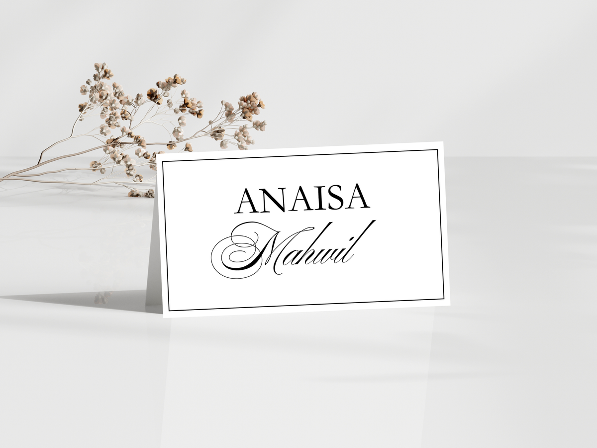 Wedding Menu & Thank You Template | Editable Canva Place Card. WI215