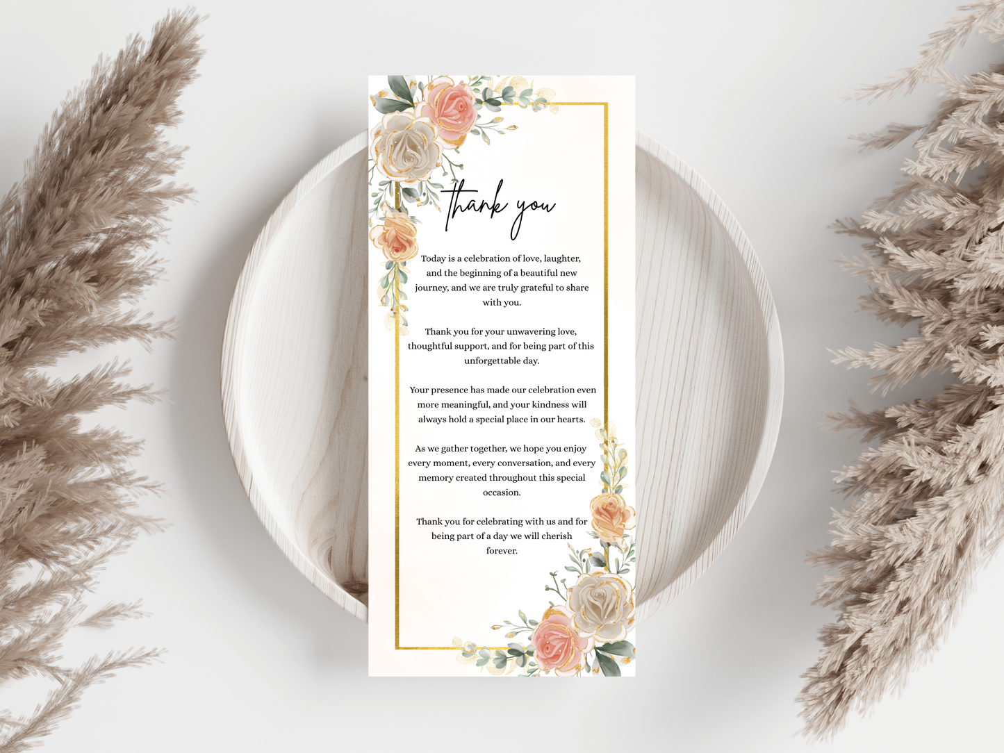 Wedding Menu Card, Table, Thank you, Editable Canva Template, Instant Download MTC406