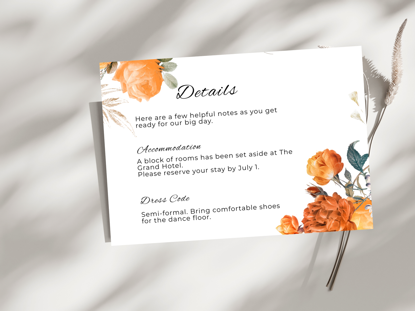 Wedding Invitation Bundle, RSVP, Thank You Card, Table Card, Menu Card, Reception Card, Details Card. WI250