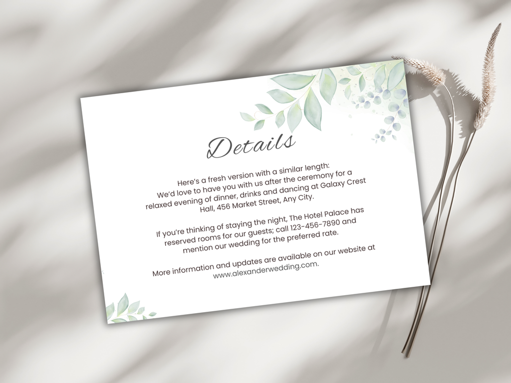 Wedding Invitation Set, RSVP, Dark Floral, Wedding Invitation, Details, Editable, Template, WI238