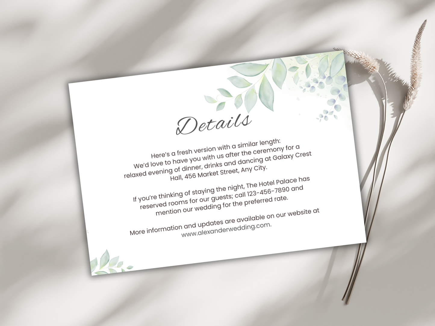 Wedding Invitation Set, RSVP, Dark Floral, Wedding Invitation, Details, Editable, Template, WI238