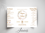Wedding Itinerary Template | Printable Wedding Timeline & Details Card | Modern Neutral Wedding Program | Editable Canva Invitation. 173