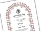A4 / A3 Nikkah Contract Template, Islamic Wedding Certificate, Nikkahnama Digital Customized. NN159