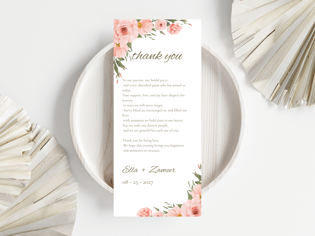Wedding Invitation Bundle, RSVP, Thank You Card, Table Card, Menu Card, Reception Card, Details Card. WI226