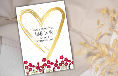 Wife To Be Wedding Card | To The Bride Wedding Day Wife To Be Card | Beautiful Bride Personalized Wedding Card | To My Bride. WSB38