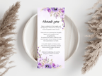 Wedding Menu, Thank You & Table Cards, Editable Canva Template WI400