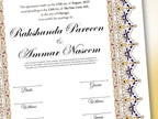 Nikkah Certificate Digital Download Personalised, A4, A3, Template, Editable, Nikkah Nama, Nikkah Contract, Muslim Contract. NN273