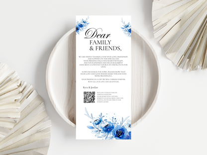 Wedding Menu Card Template, Table Card Thank you Card. WI267