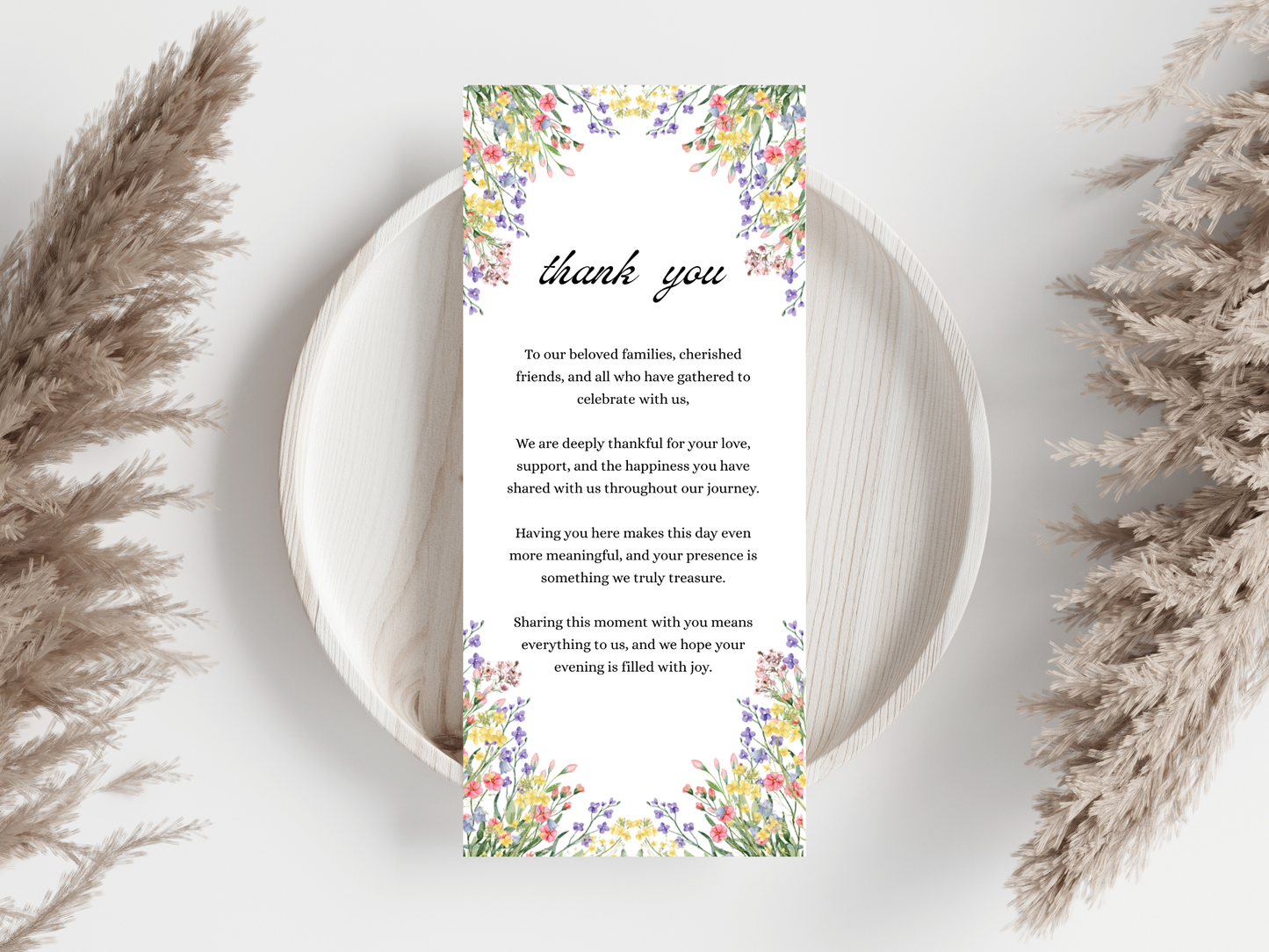 Wedding Thank you Card, Menu Card, Table Card. WI324