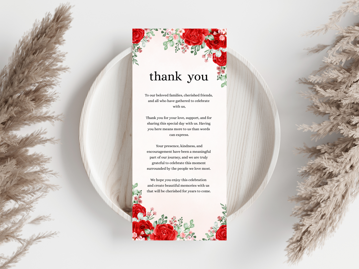 Wedding Thank you Card, Menu Card, Table Card. WI371