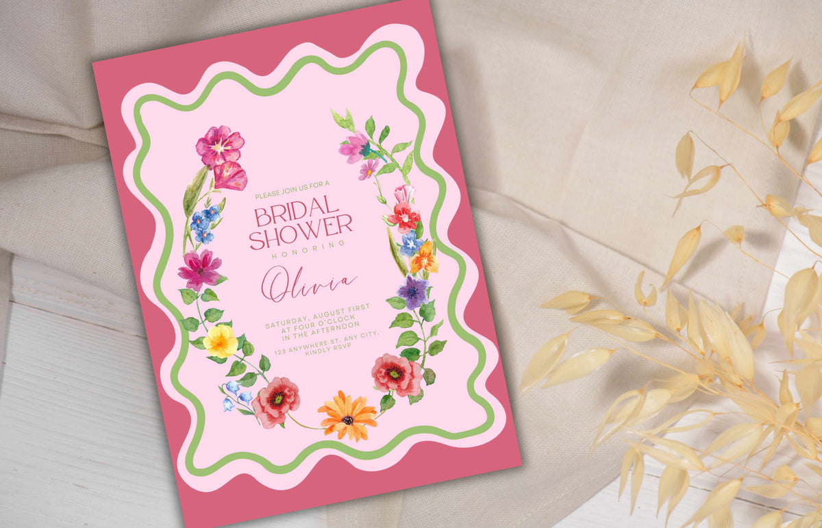 Floral Bridal Shower Invitation | Customizable Invitation Template | Wildflower Bridal Shower | Whimsical Bridal Shower | WSB40