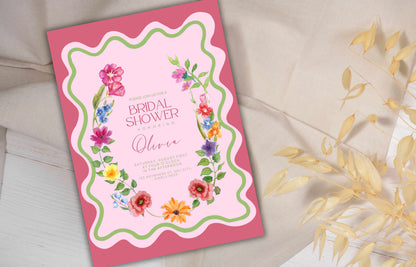 Floral Bridal Shower Invitation | Customizable Invitation Template | Wildflower Bridal Shower | Whimsical Bridal Shower | WSB40