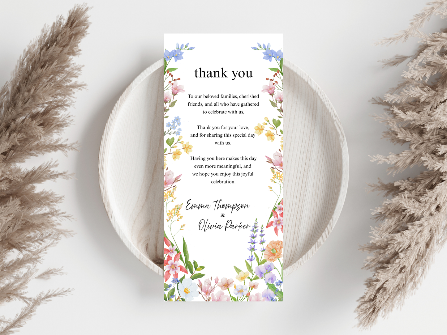 Wedding Thank you Card, Menu Card, Table Card. WI364
