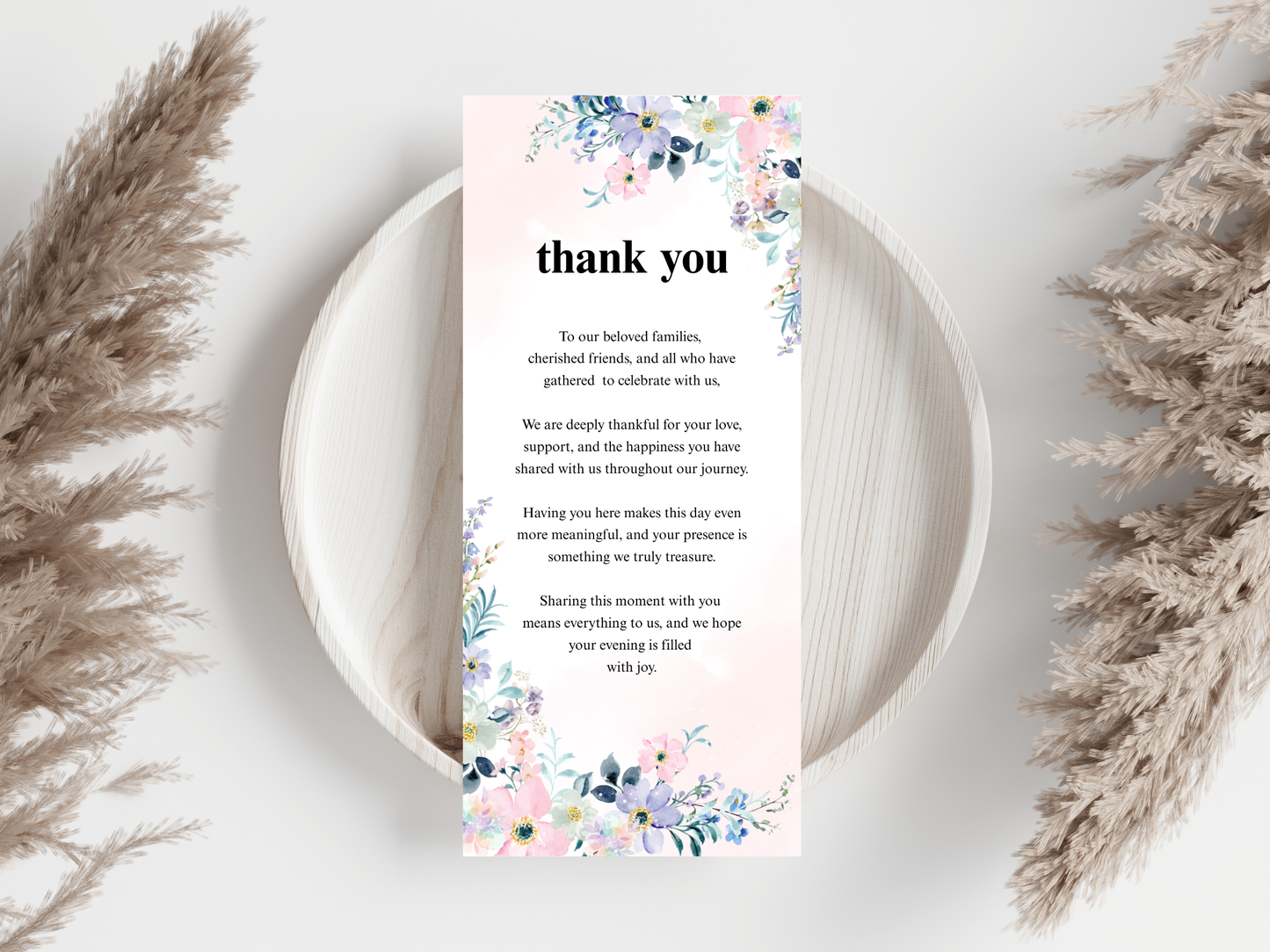 Wedding Thank you Card, Menu Card, Table Card. WI350