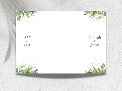 Greenery Gatefold Wedding Invitation | Printable Floral Invite | Gatefold Invite | Editable Template | Modern Wedding Itinerary | WIB128