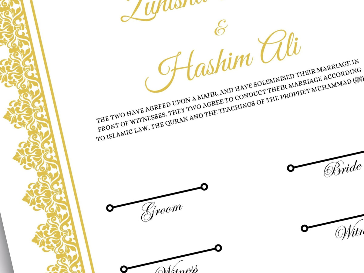Nikkah Certificate Digital Download Personalised, A4, A3, Template, Editable, Nikkah Nama, Nikkah Contract, Muslim Contract. NN268