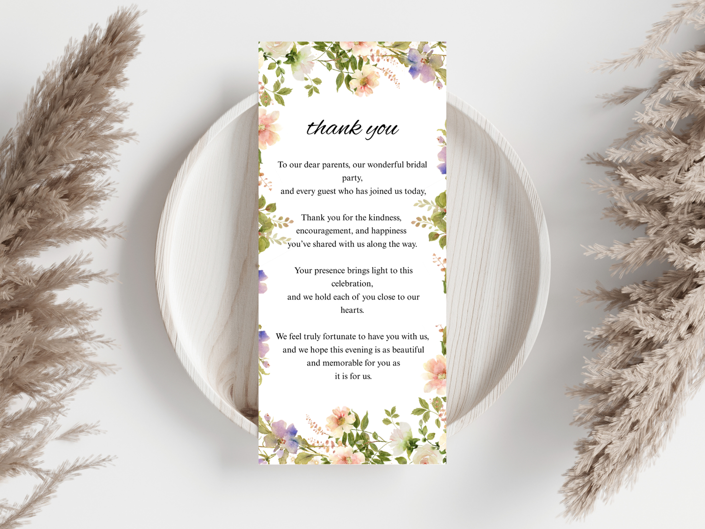 Wedding Thank you Card, Menu Card, Table Card. WI294