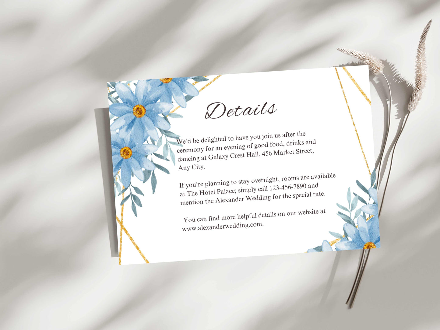 Wedding Invitation Set, RSVP, Dark Floral, Wedding Invitation, Details, Editable, Template, WI233