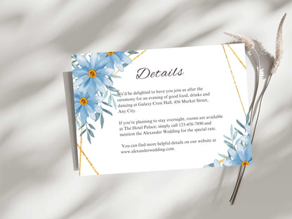 Wedding Invitation Set, RSVP, Dark Floral, Wedding Invitation, Details, Editable, Template, WI233