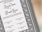 Rose Nikkah Certificate Template, Editable Nikkahnama, Printable Nikah Contract, Muslim Contract, Nikkah Islamic Marriage Contract.NN255