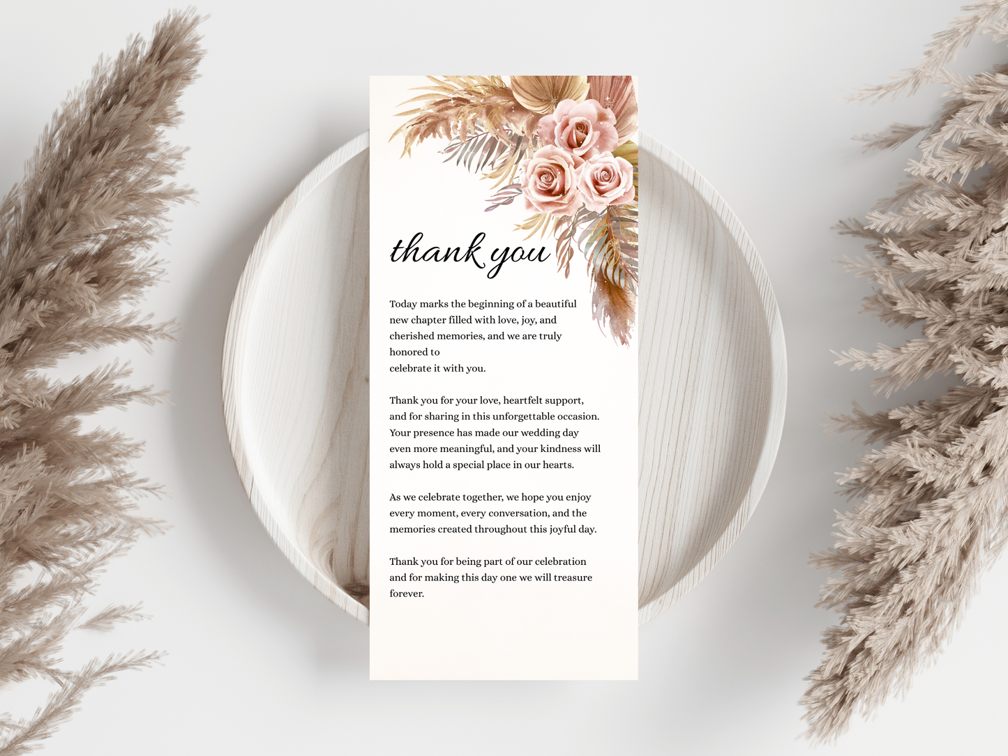 Reception Menu Template, Table, Thank you, Editable Templates MTC416