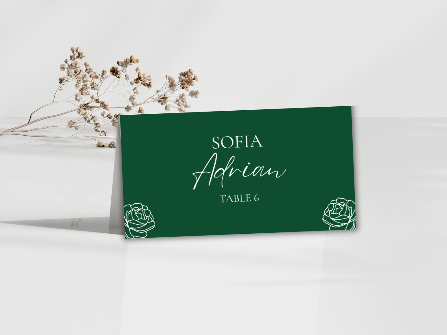 Wedding Menu Template, Place Card. WI200