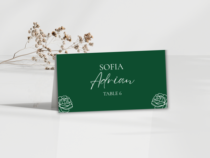 Wedding Menu Template, Place Card. WI200