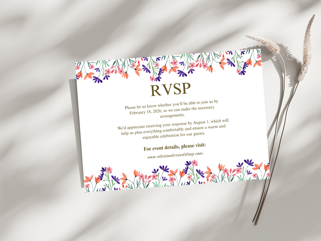 Wedding Invitation Set, RSVP, Wedding Invitation, Details, Editable, Template, WI259