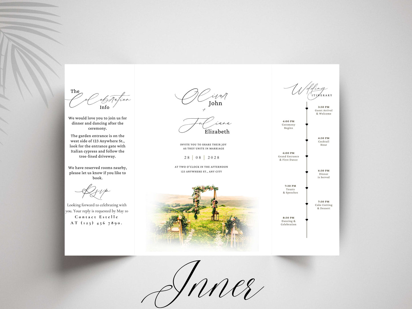 Venue Wedding Invitation Template | Editable Wedding Invite | Printable Digital Download | Elegant Wedding Card. WI160