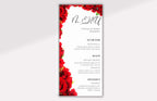 Wedding Menu Template Download, Red Rose Wedding Menu Cards, Menu Template, Wedding Menus, Modern Reception Dinner Menu Editable, WS48