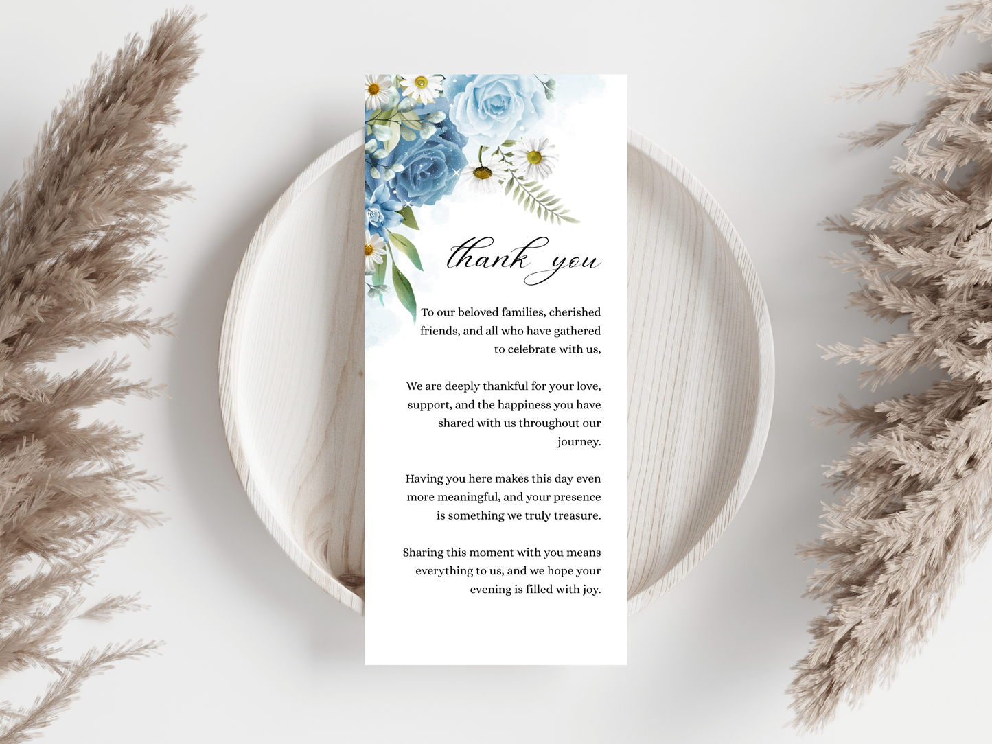 Wedding Thank you Card, Menu Card, Table Card. WI335