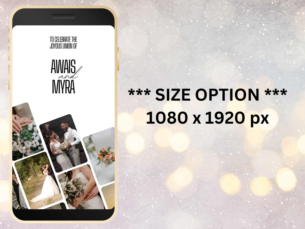 Wedding Video Invitation Suite Template, Animated Wedding Invitation with RSVP, Details And Program, Add Your Own Photo and Music, WEI48