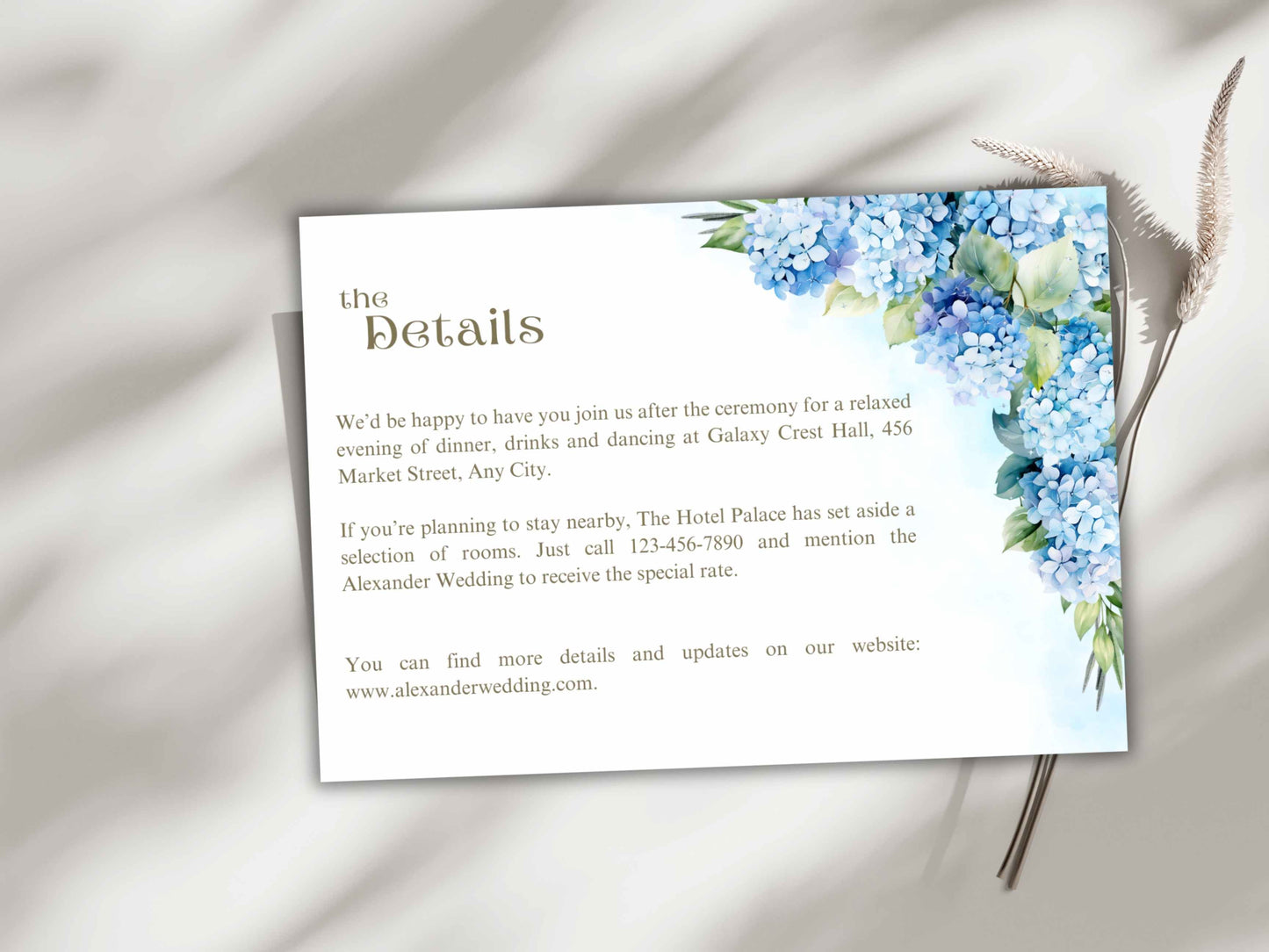 Wedding Invitation Set, RSVP, Dark Floral, Wedding Invitation, Details, Editable, Template, WI229