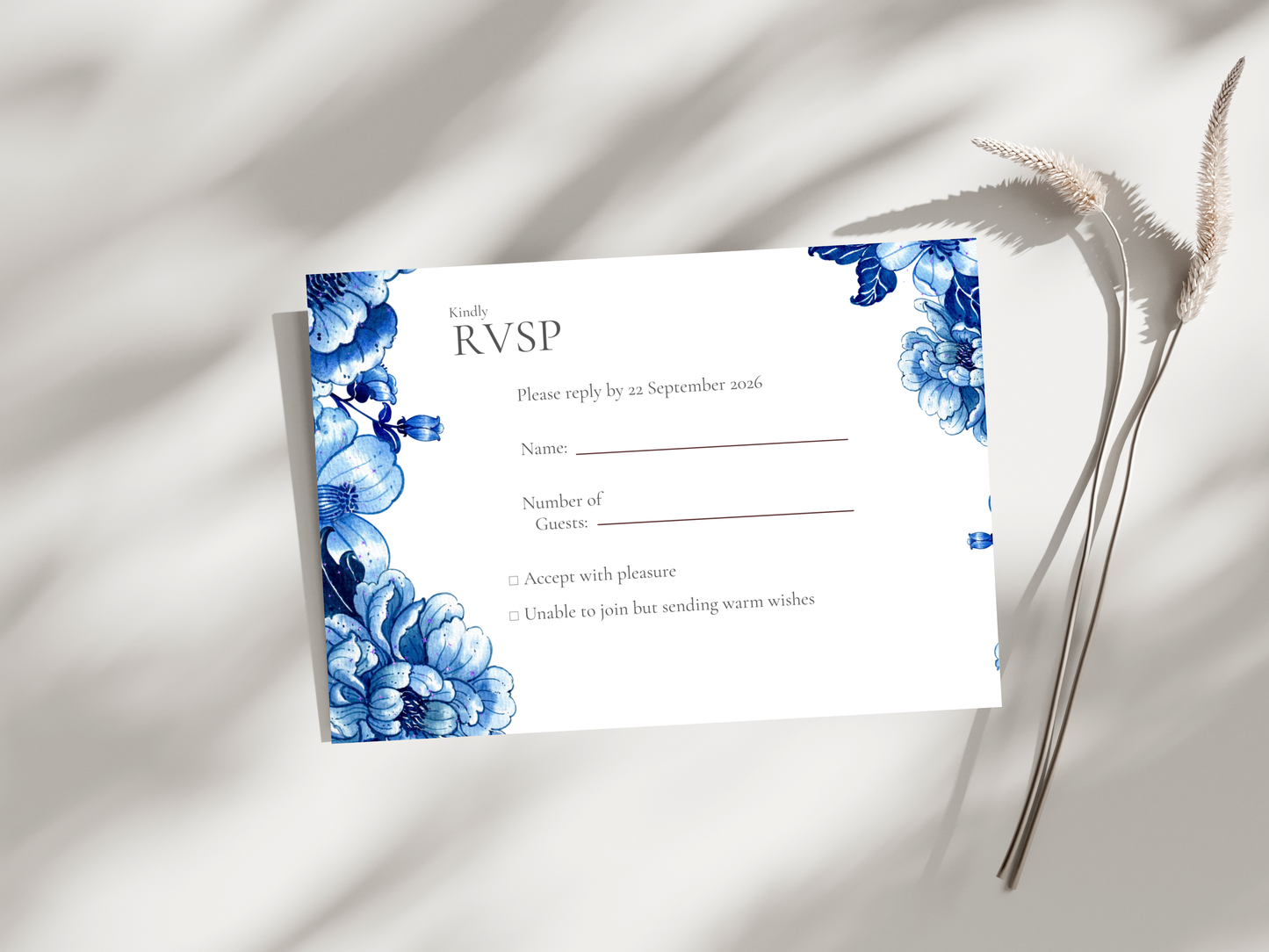 Wedding Invitation Set, RSVP, Wedding Invitation, Details, Editable, Template, WI223