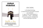 Personalized Couple Umrah Mubarak Template, Umrah Gift, Digital Print , Umrah Wishes, Editable Template, A2, A3, A4, A5, Pdf Template. UM3