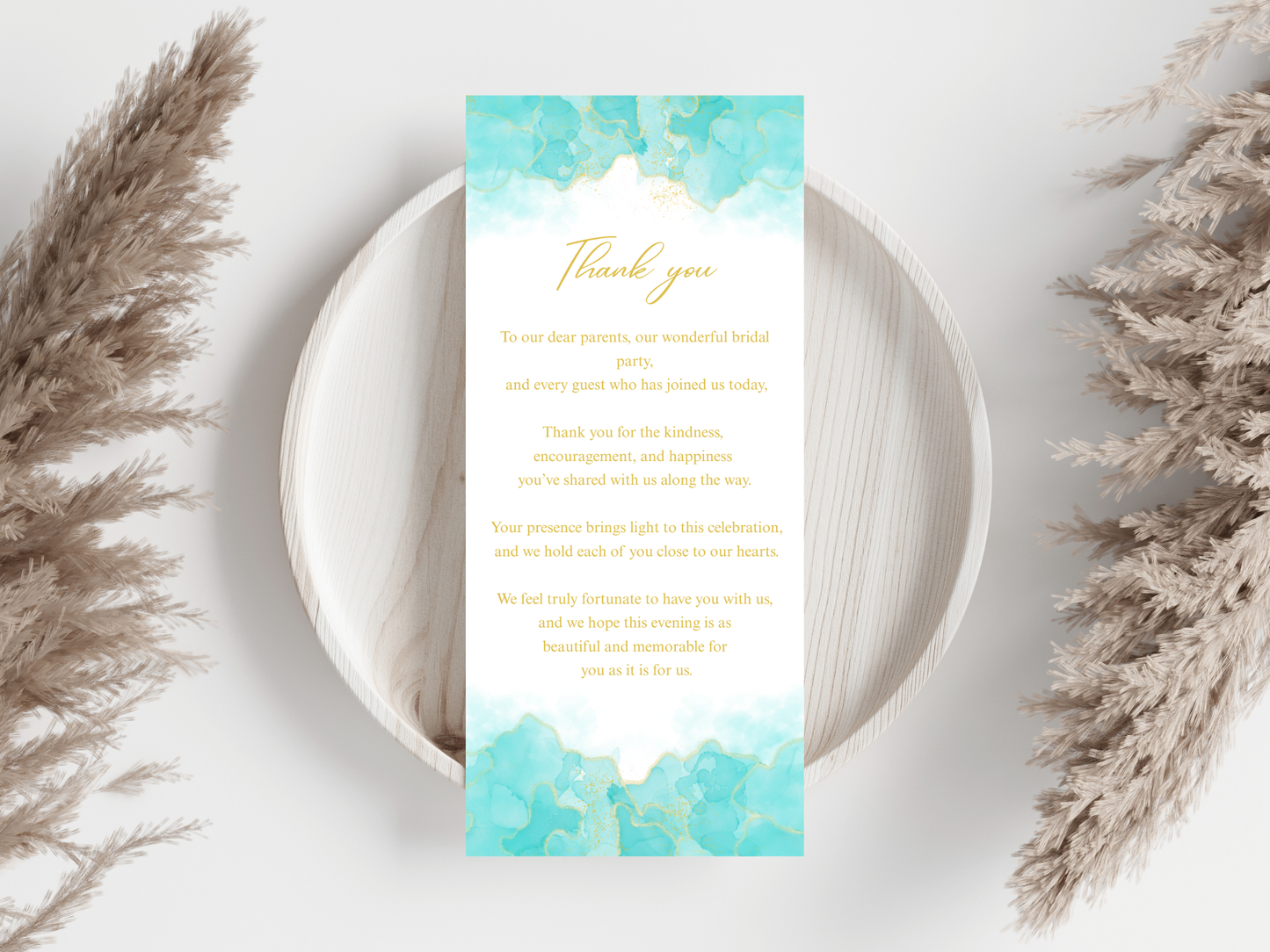 Wedding Thank you Card, Menu Card, Table Card. WI301