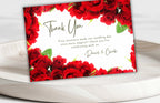 Red Rose Thank You Card, Floral Wedding Thank you Card , Editable Template, Printable Thank You Card, Editable Thank you Card. #WTUC45