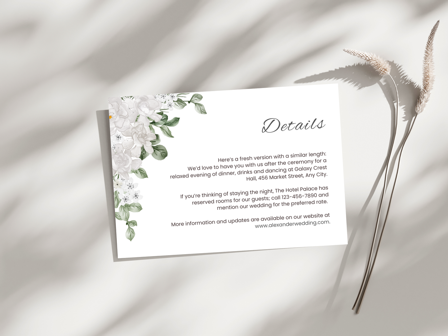 Wedding Invitation Bundle, RSVP, Thank You Card, Table Card, Menu Card, Reception Card, Details Card. WI244