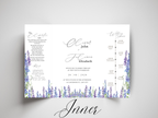 Lavender Wedding Invitation Template, Elegant Floral Itinerary Invite, Rustic Garden Wedding Suite, Editable Purple Flower Invitation.WI178