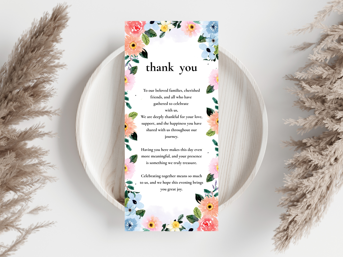 Wedding Thank you Card, Menu Card, Table Card. WI322