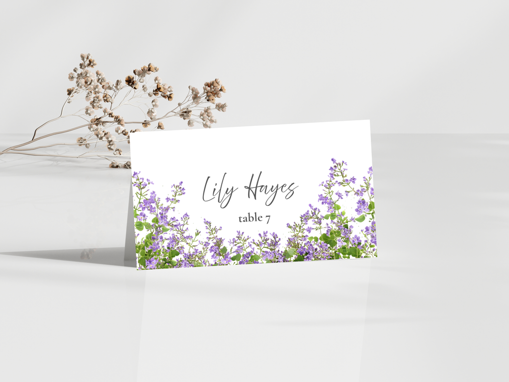 Floral Wedding Menu & Thank You Template | Editable Canva Place Card. WI214