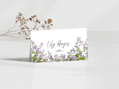 Floral Wedding Menu & Thank You Template | Editable Canva Place Card. WI214