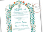 Luxury Nikkah Contract, Digital Printable Personalised Customised Nikkah Certificate, Custom Nikah Nama, Islamic Wedding Contract. NN186
