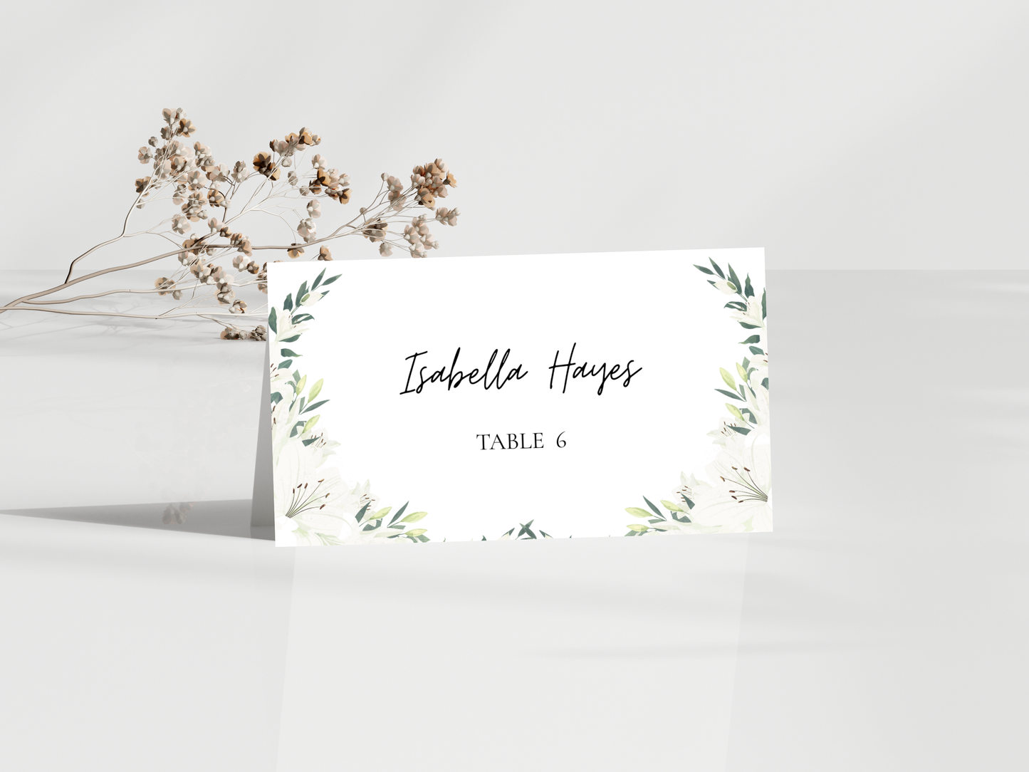 Wedding Menu & Thank You Card Template | Editable Printable Table Place Card. WI203