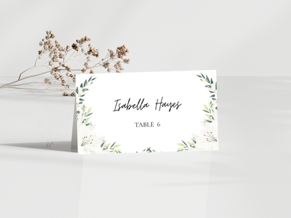 Wedding Menu & Thank You Card Template | Editable Printable Table Place Card. WI203