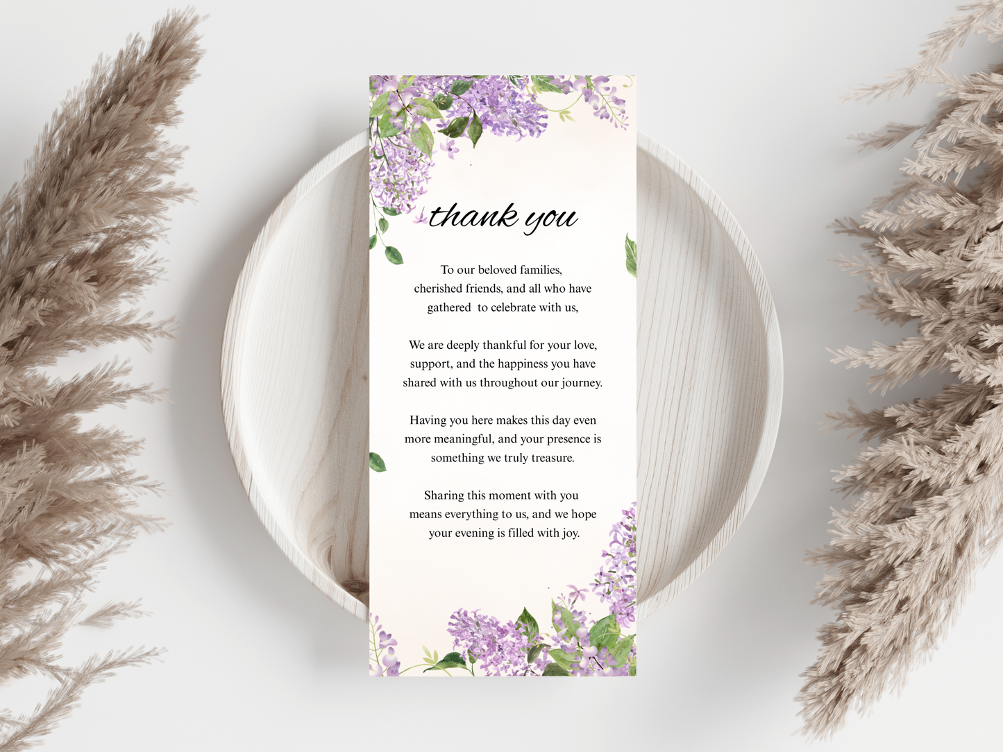 Wedding Thank you Card, Menu Card, Table Card. WI346