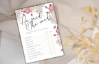 Bridal Shower Games, Pink Rose Bridal Shower Games, He Said She Said Bridal Shower Game, Pink Flower Bridal Shower Editable Game. WS51