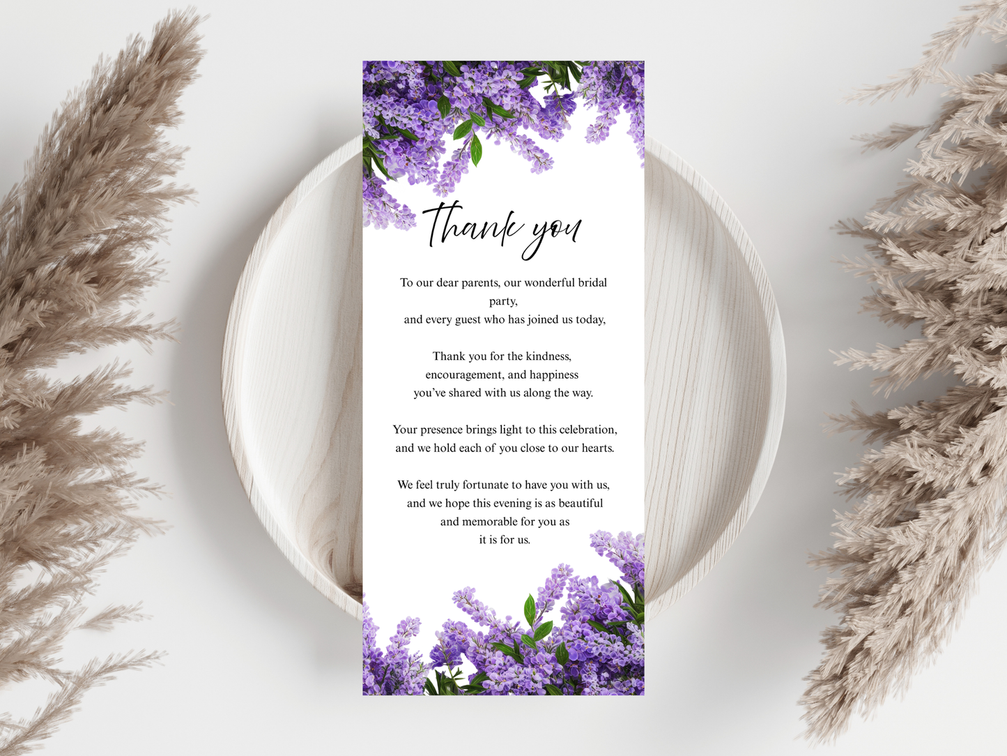 Wedding Thank you Card, Menu Card, Table Card. WI295